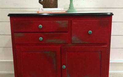 Vintage Hoosier Painted Furniture Makeover-Keeping The Vintage Feel
