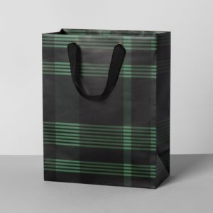 Plaid Gift Bag Green